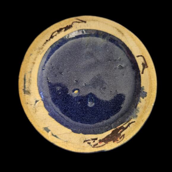 Vintage Brush McCoy Pottery Blue Onyx Drip Glaze 6.25" Vase – Circa 1920s - Picture 5 of 6